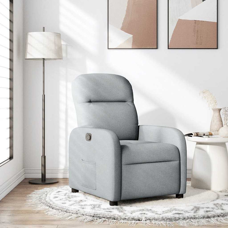 vidaXL világosszürke szövet dönthető fotel