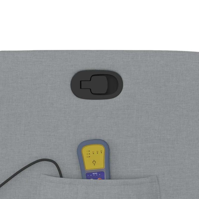 vidaXL világosszürke szövet dönthető masszázsfotel