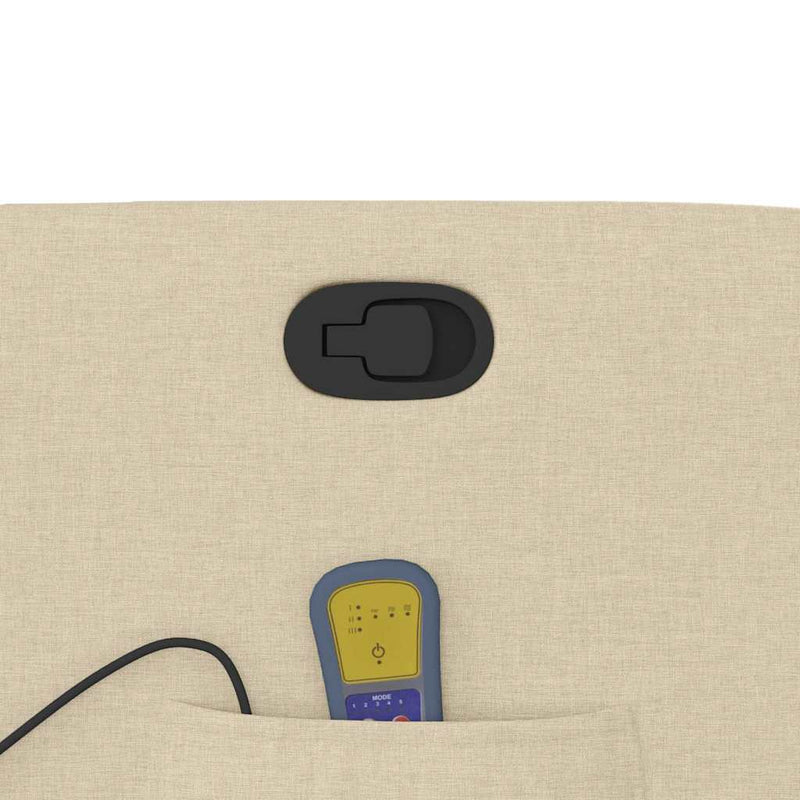 vidaXL krémszínű szövet dönthető masszázsfotel