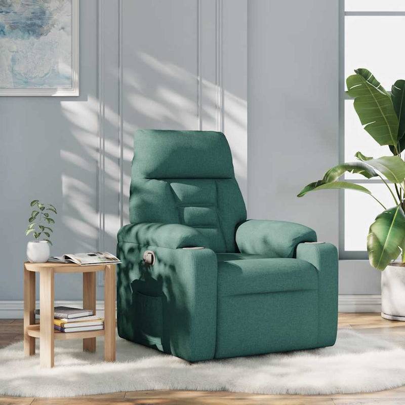 vidaXL sötétzöld szövet dönthető fotel