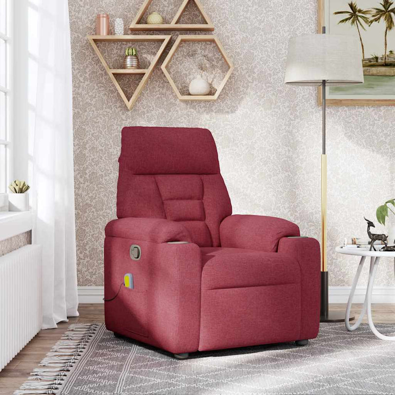 vidaXL bordó dönthető szövet masszázsfotel