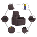 vidaXL sötétbarna szövet dönthető masszázsfotel