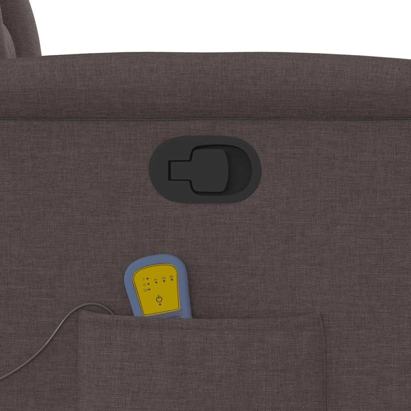 vidaXL sötétbarna szövet dönthető masszázsfotel