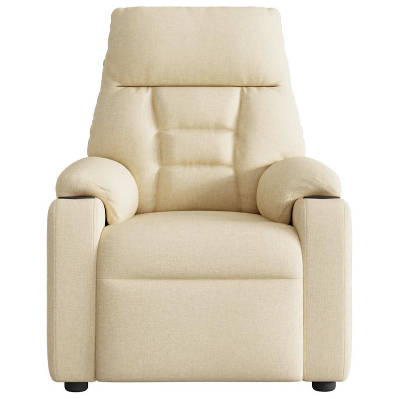 vidaXL krémszínű szövet dönthető masszázsfotel