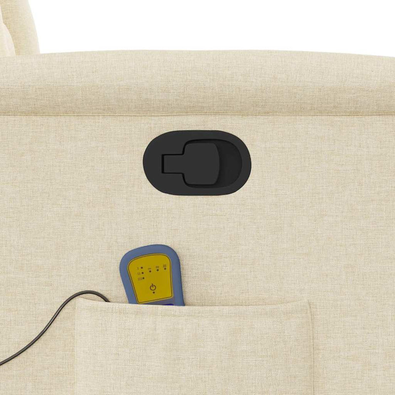 vidaXL krémszínű szövet dönthető masszázsfotel