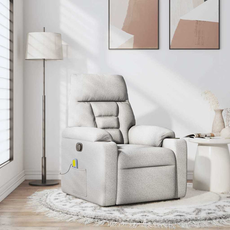 vidaXL felhőszürke szövet dönthető masszázsfotel