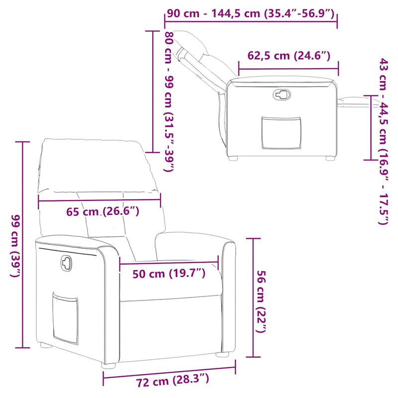 vidaXL világosszürke mikroszálas szövet dönthető fotel