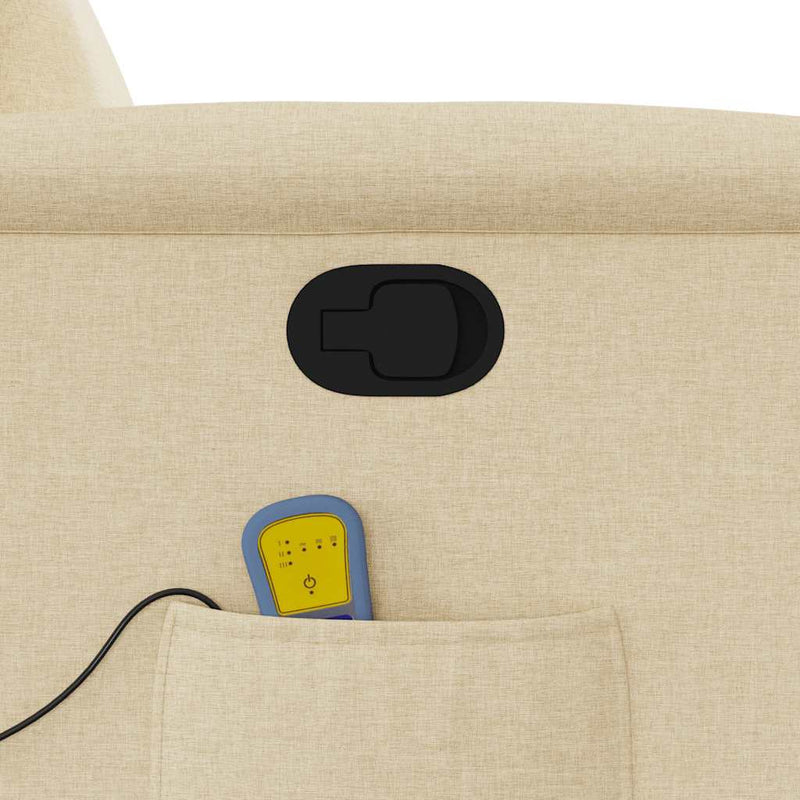 vidaXL krémszínű szövet dönthető masszázsfotel