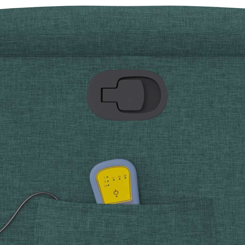 vidaXL sötétzöld szövet dönthető masszázsfotel