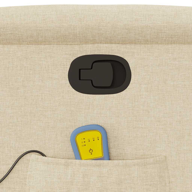 vidaXL krémszínű szövet dönthető masszázsfotel