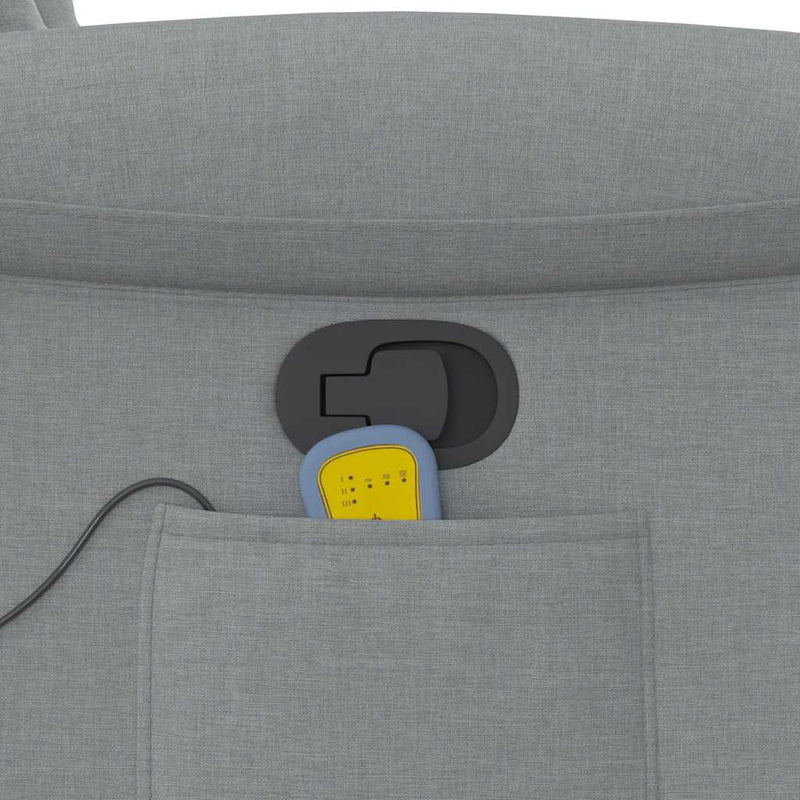 vidaXL világosszürke szövet dönthető masszázsfotel