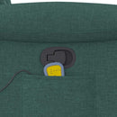 vidaXL sötétzöld szövet dönthető masszázsfotel