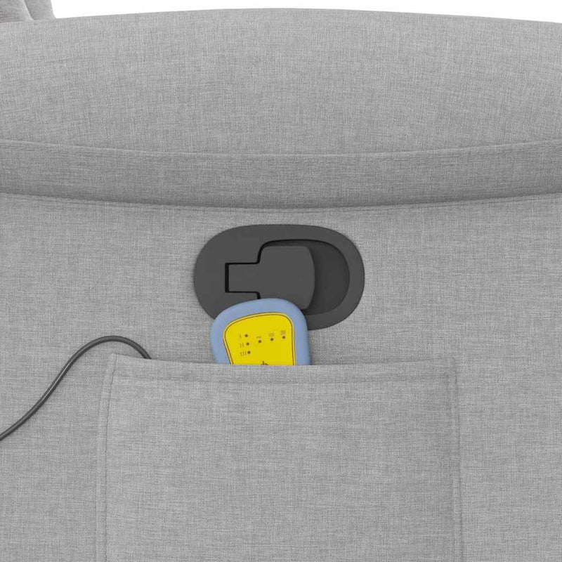 vidaXL felhőszürke szövet dönthető masszázsfotel