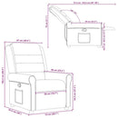 vidaXL világosszürke szövet dönthető fotel