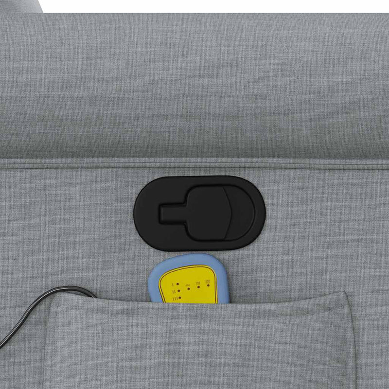 vidaXL világosszürke szövet dönthető masszázsfotel