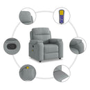 vidaXL világosszürke szövet dönthető masszázsfotel