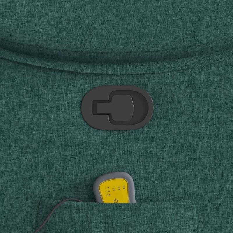 vidaXL sötétzöld szövet dönthető masszázsfotel