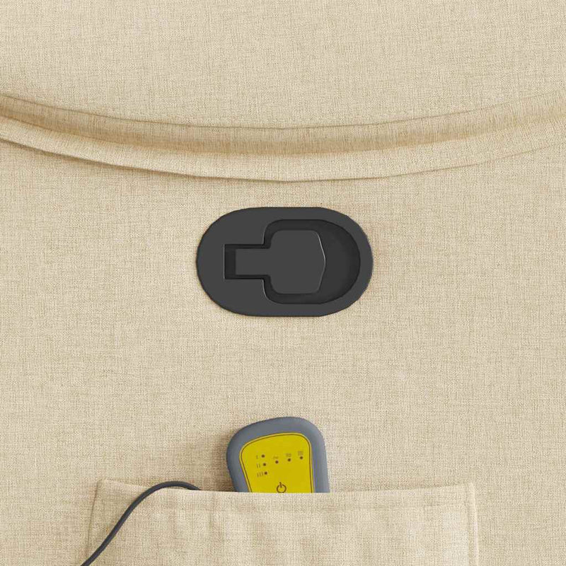 vidaXL krémszínű szövet dönthető masszázsfotel