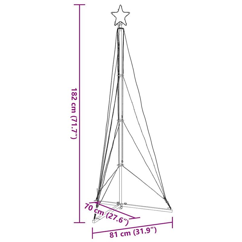 vidaXL meleg fehér karácsonyfa fénykúp 363 LED-del 182 cm