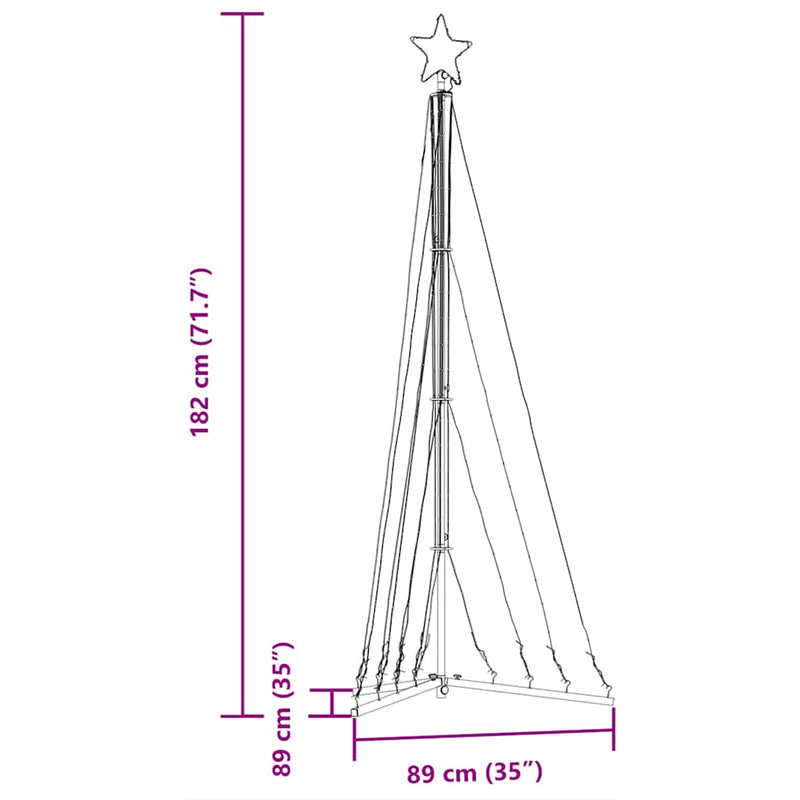 vidaXL hideg fehér karácsonyfa fénykúp 339 LED-del 182 cm