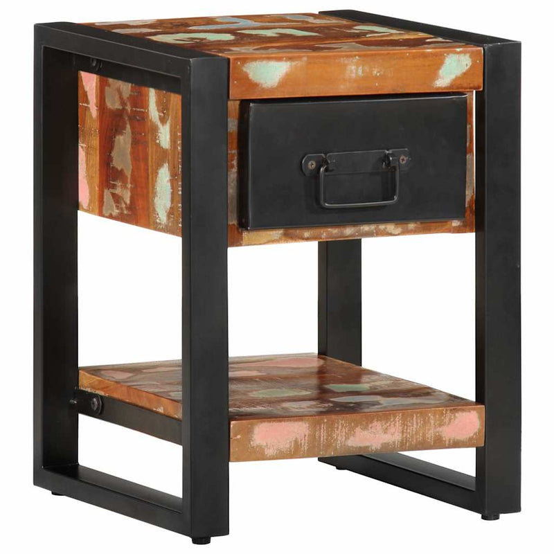 vidaXL Éjjeli szekrény Többszínű 35x34x45 cm Tömör fa újrahasznosított