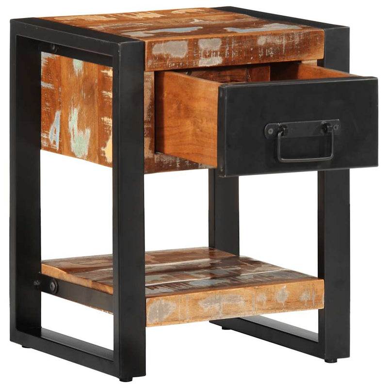 vidaXL Éjjeli szekrény Többszínű 35x34x45 cm Tömör fa újrahasznosított