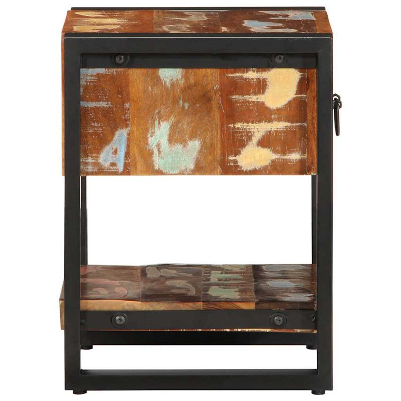 vidaXL Éjjeli szekrény Többszínű 35x34x45 cm Tömör fa újrahasznosított