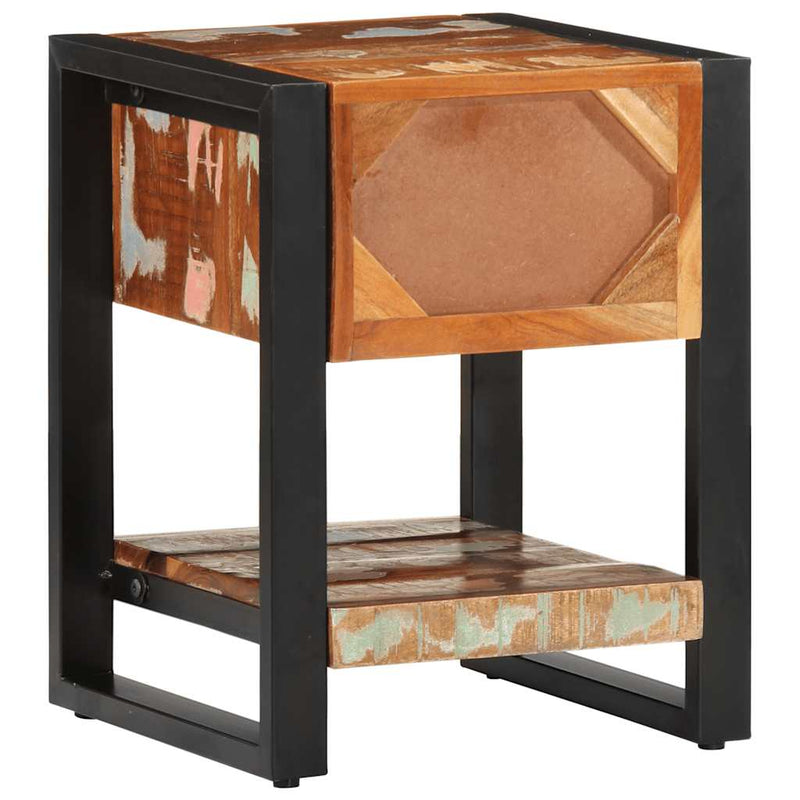 vidaXL Éjjeli szekrény Többszínű 35x34x45 cm Tömör fa újrahasznosított