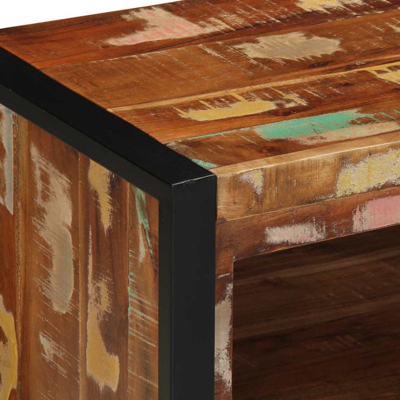 vidaXL Cipőpad Sokszínű 100 x 40 x 50 cm Tömör újrahasznosított fa