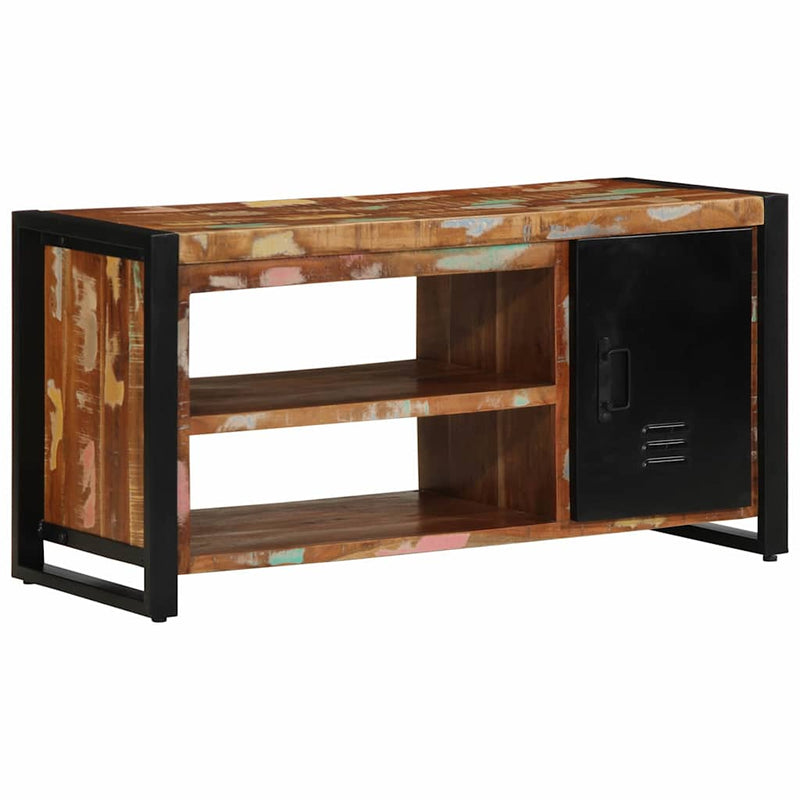 vidaXL Cipőpad Sokszínű 100 x 40 x 50 cm Tömör újrahasznosított fa
