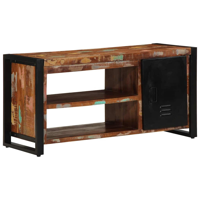 vidaXL Cipőpad Sokszínű 100 x 40 x 50 cm Tömör újrahasznosított fa