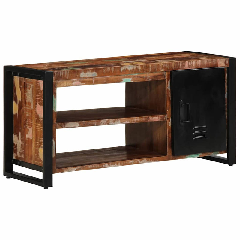 vidaXL Cipőpad Sokszínű 100 x 40 x 50 cm Tömör újrahasznosított fa
