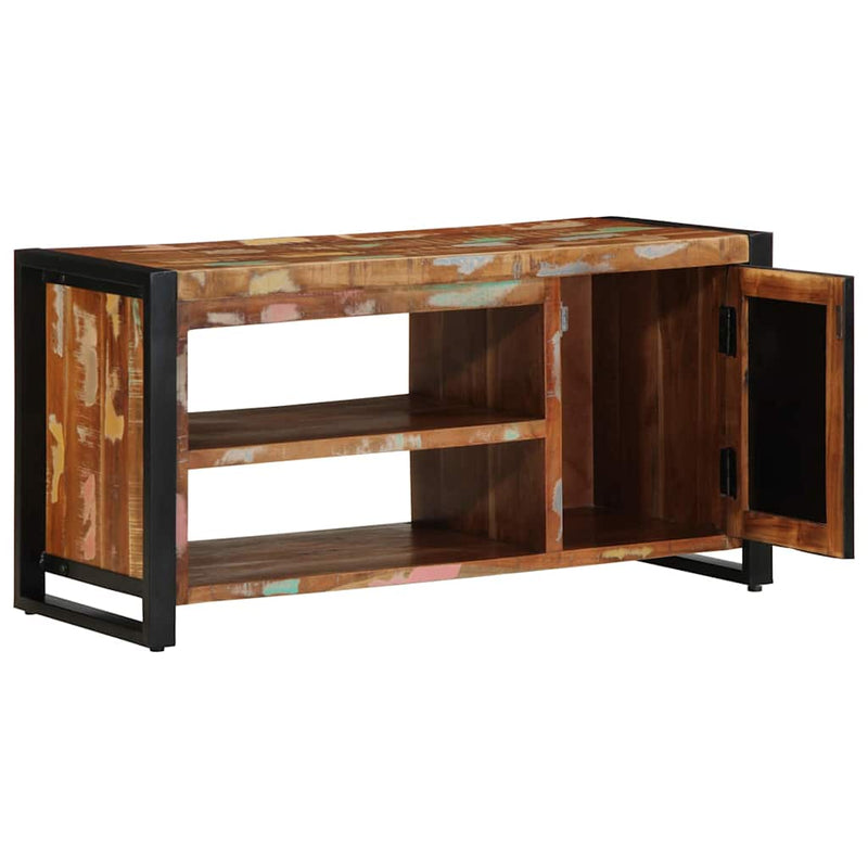 vidaXL Cipőpad Sokszínű 100 x 40 x 50 cm Tömör újrahasznosított fa