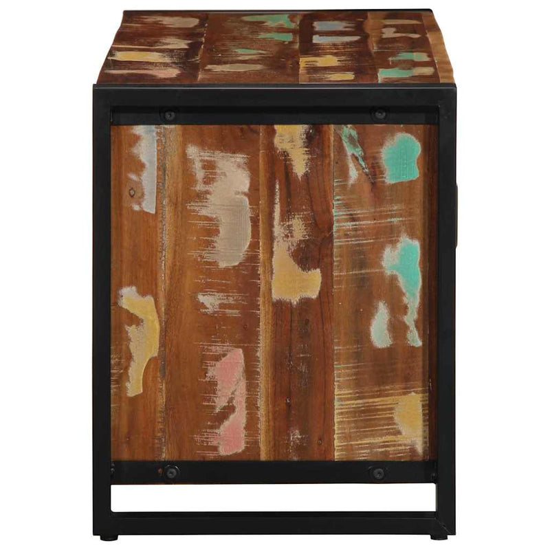 vidaXL Cipőpad Sokszínű 100 x 40 x 50 cm Tömör újrahasznosított fa