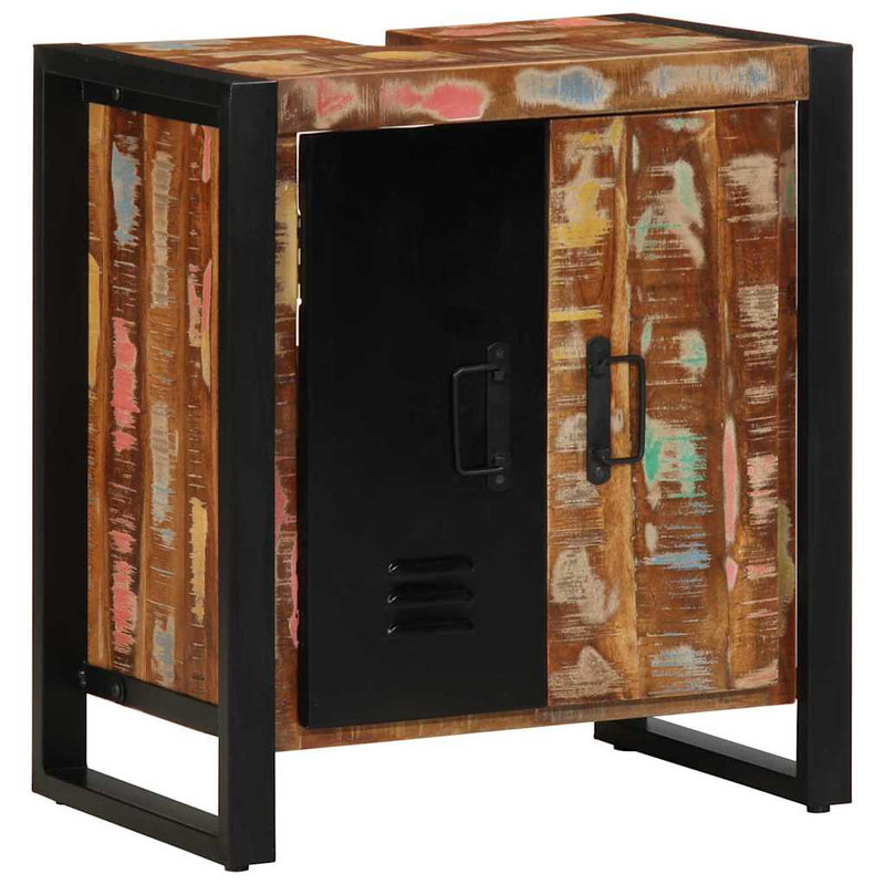 vidaXL Fürdőszekrény Barna 55 x 35 x 60 cm Tömör újrahasznosított fa
