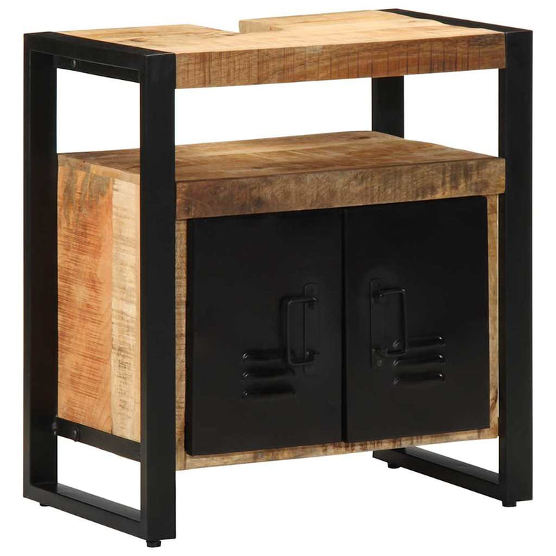 vidaXL Fürdőszobai Szekrény Barna 55 x 35 x 60 cm Tömör mangófa