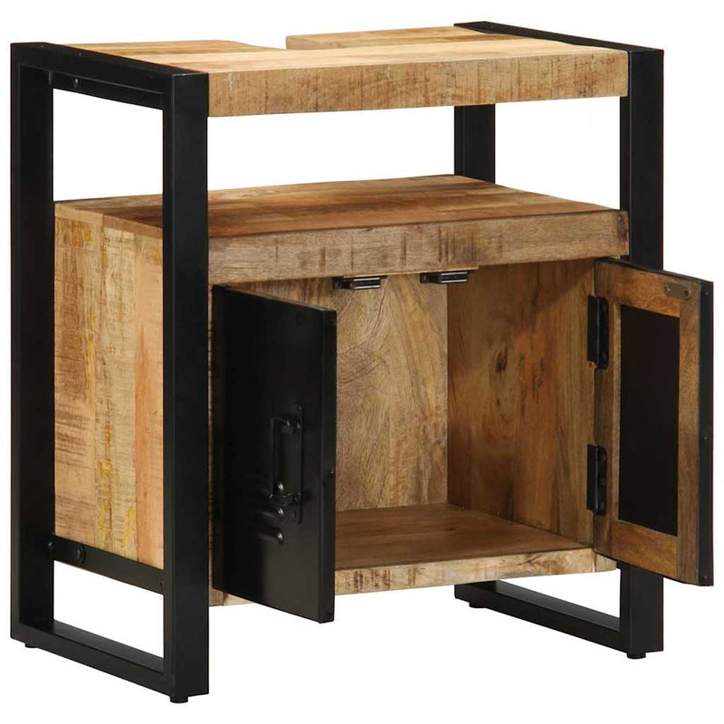 vidaXL Fürdőszobai Szekrény Barna 55 x 35 x 60 cm Tömör mangófa
