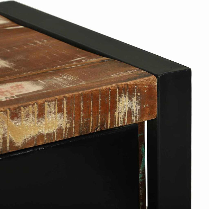 vidaXL Fürdőszobaszekrény tárolóval Barna Tömör újrahasznosított fa