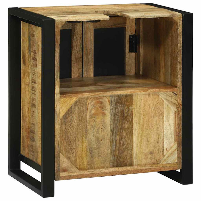 vidaXL Mosogató szekrény tárolóval Barna 55 x 35 x 60 cm Tömör mangófa