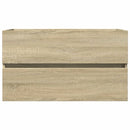 vidaXL 2 részes kerámia és szerelt fa fürdőszobai bútorgarnitúra