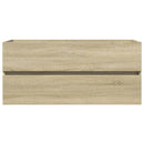 vidaXL 2 részes kerámia és szerelt fa fürdőszobai bútorgarnitúra