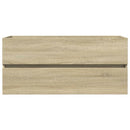 vidaXL 2 részes kerámia és szerelt fa fürdőszobai bútorgarnitúra