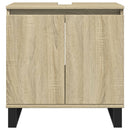 vidaXL 3 részes sonoma tölgyszínű szerelt fa fürdőszobai bútorszett