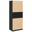 vidaXL fekete szerelt fa ruhásszekrény 80 x 50 x 200 cm