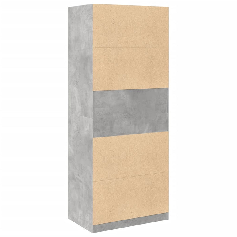 vidaXL betonszürke szerelt fa ruhásszekrény 80 x 50 x 200 cm