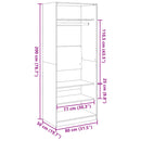 vidaXL betonszürke szerelt fa ruhásszekrény 80 x 50 x 200 cm