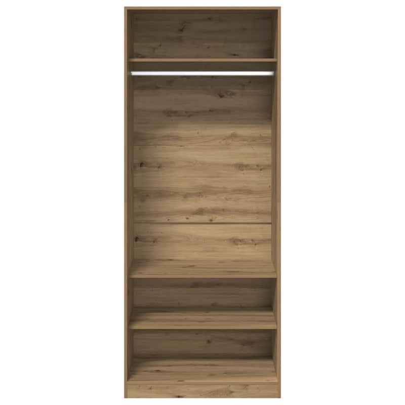 vidaXL kézműves tölgy színű szerelt fa ruhásszekrény 80 x 50 x 200 cm