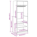 vidaXL kézműves tölgy színű szerelt fa ruhásszekrény 80 x 50 x 200 cm