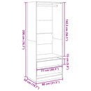 vidaXL fehér szerelt fa ruhásszekrény 80 x 50 x 200 cm