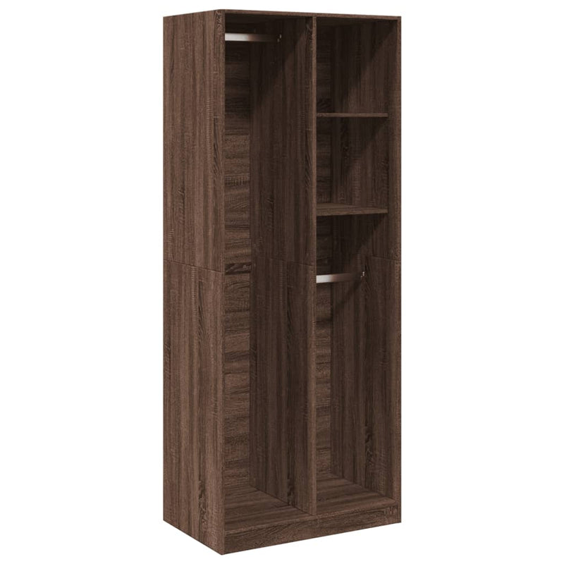 vidaXL barna tölgy színű szerelt fa ruhásszekrény 80 x 50 x 200 cm